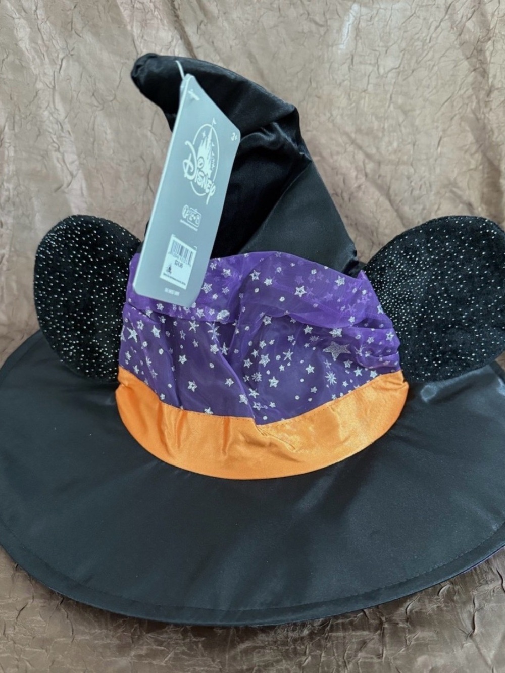 Disney Park Exclusive Girls Minnie Mouse Sparkle Witch Hat w/ Ears Halloween NEW - Picture 3 of 4